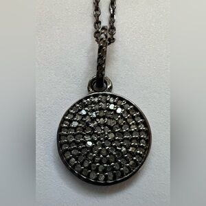 Adornia Black Diamonds 925 Gunmetal Chain Necklace